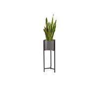 LIFA LIVING Porte Plante Grande Taille Gris, Pot de Fleur Moderne Intérieur, Support de Plante Industriel Salon, 70x25Øcm, Métal