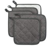 Lifaith 100% Coton de Cuisine Quotidien de Terry Support de Pot résistant à la Chaleur Dessous Manique pour Cuisine et pâtisserie Lot de 5 Gris Minéral