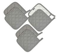 Lifaith Lot de 6 maniques de cuisine en coton de 17,8 cm, coussinets chauds résistants à la chaleur pour la cuisine et la pâtisserie, gris foncé