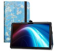 LIFANG Compatible with TECLAST P20HD Coque,Slim Fit PU Cuir Etui et Pliable Stand Housse Support Ultra-Mince et Léger Etui Cover Coque Case pour 10.1" TECLAST M40 / M40 Pro / M40se,Almond Blossom