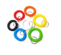 LiFangSotre 7PCS Wristband Keychains Poignet Porte-clés,7 PCS Bracelet Porte-clés Printemps Spirale Stretch Bobine Bracelets à Spirale pour Gym, Piscine, Clés