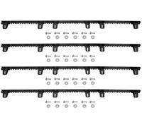 Life 3SP25300 Lot de 4 racks dentés en plastique nylon pour charges lourdes avec crémaillère en plastique renforcé en acier pour portail coulissant, 4 m au total avec vis de montage