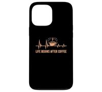 Life Begins After Coffee Baristas Heartbeat Coffee Lover Coque pour iPhone 13 Pro Max