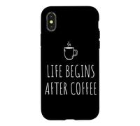 Life Begins After Coffee Café Vie ne Commence qu'après Café Coque pour iPhone X/XS