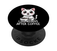 Life Begins After Coffee PopSockets PopGrip Adhésif