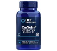 Life Extension, CinSulin with Insea and Chrominex, avec Iode et Chrome, 90 Capsules végétaliennes, Sans Gluten, Végétarien, Sans Soja, Sans OGM