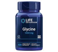Life Extension, Glycine 1000mg, Hautement Dosé, 100 Capsules végétaliennes, Sans Gluten, Végétarien, Sans Soja, Sans OGM