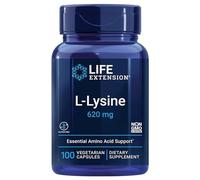 Life Extension, L-Lysine, 620mg, Hautement Dosé, 100 Capsules végétaliennes, Sans Gluten, Végétarien, Sans Soja, Sans OGM