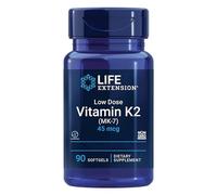 Life Extension, Low Dose Vitamine K2, avec Trans-MK-7, 45mcg, 90 Capsules molles, Sans Gluten, Sans Soja, Sans OGM