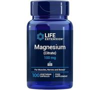 Life Extension - Magnésium (Citrate) 100 Gélules, Magnésium Biodisponible pour la Fonction Musculaire et Nerveuse, l'Énergie, les Os et les Dents