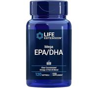 Life Extension - Mega EPA/DHA 120 Capsules Molles - Soutient la Santé Cardiaque, la Fonction Cognitive et la Vision, Huile de Poisson de Haute Qualité