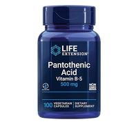 Life Extension, Pantothenic Acid (Acide Pantothénique), 500mg Vitamine B5, Hautement Dosé, 100 Capsules végétaliennes, Sans Gluten, Végétarien, Sans Soja, Sans OGM
