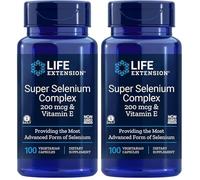 Life Extension, Selenium Complex & Vitamine E (Complexe de Sélénium), 100 Capsules végétaliennes, Sans Gluten, Végétarien, Sans Soja, Sans OGM (Lot de 2)