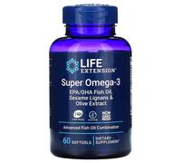 LIFE EXTENSION SUPER OMÉGA-3 AVEC LIGNANES DE SÉSAME ET EXTRAIT D'OLIVE 60 GÉ...