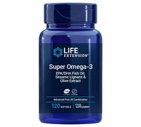 LIFE EXTENSION Super Oméga-3 EPA/DHA avec Lignanes de Sésame et Extrait dOlive version UE (120 gélules entériques enrobées)