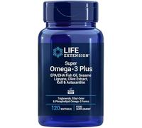 Life Extension - Super Omega-3 Plus EPA/DHA 120 Gélules - Lignanes de Sésame, Extrait d'Olive, Krill et Astaxanthine - Oméga-3 Haute Dose pour la Santé Cardiaque et Cérébrale