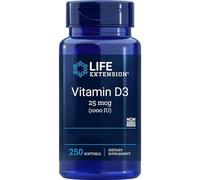 Life Extension, Vitamine D3, 1000 IU (25mcg), 250 Capsules molles, Sans Gluten, Sans Soja, Sans OGM