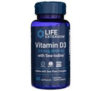 Life Extension Vitamine D3 avec Sea-Iodine™ 125 mg - 60 Capsules