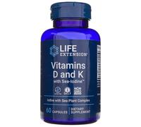Life Extension Vitamines D et K avec iode marin - 60 gélules