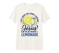 Life Gave Me Lemons But Jesus Makes Lemonade Faith Apparel T-Shirt Haut de Gamme