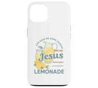 Life Gave Me Lemons But My Jesus Makes Lemonade Watercolor Coque pour iPhone 13