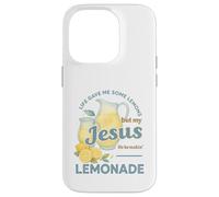 Life Gave Me Lemons But My Jesus Makes Lemonade Watercolor Coque pour iPhone 14 Pro
