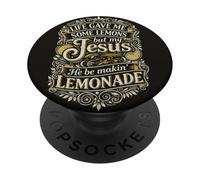 Life Gave Me Lemons Jésus Limonade Christian PopSockets PopGrip Adhésif