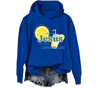 Life Gave Me Some Lemons But My Jesus He Be Make Lemonade Sweat à capuche avec citation chrétienne amusante, Klein Blue, XL