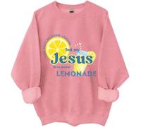 Life Gave Me Some Lemons But My Jesus He Be Make Lemonade Sweatshirt humoristique avec citation chrétienne, rose, 3XL