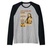 Life Gave Me Some Lemons But My Jesus He Be Makin Limonade Manche Raglan
