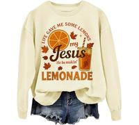 Life Gave Me Some Lemons But My Jesus He Be Making Lemonade Sweatshirt Christian Sweatshirts pour femmes, Khika., XL