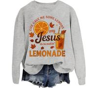 Life Gave Me Some Lemons But My Jesus He Be Making Lemonade Sweatshirt Christian Sweatshirts pour femmes, gris, 3XL