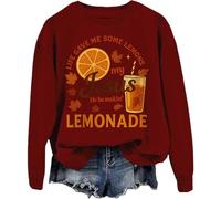 Life Gave Me Some Lemons But My Jesus He Be Making Lemonade Sweatshirt Christian Sweatshirts pour femmes, bordeaux, L