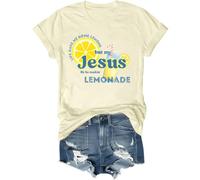 Life Gave Me Some Lemons Shirt But My Jesus He Be Make Lemonade T-shirt Christian Jesus Citation Tops, Jaune crémeux., XXL