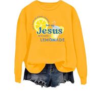 Life Gave Me Some Lemons Sweatshirt But My Jesus He Be Make Lemonade Shirt Christian Jesus Citation Tops, jaune, 3XL