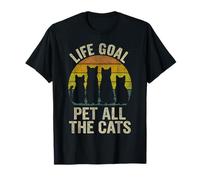 Life Goal Pet All The Cats T-Shirt pour Enfants et Femmes Motif Chat Amusant T-Shirt