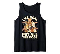 Life Goal Pet All The Dogs Cartoon Funny Dog Lover Débardeur