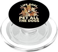 Life Goal Pet All The Dogs Cartoon Funny Dog Lover PopSockets PopGrip pour MagSafe