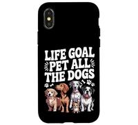 Life Goal Pet All The Dogs Funny Dog Lover Rétro Coque pour iPhone X/XS