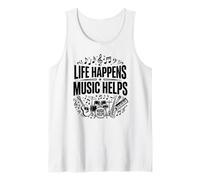 Life Happens Music Helps Inspirational Music Citation Débardeur