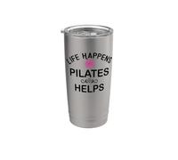 Life Happens Pilates Helps Pilates Era Pilates Instructor Gobelet isotherme en acier inoxydable double paroi
