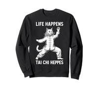 Life Happens Tai Chi Aide Un drôle de Chat de Tai Chi Yin Yang Sweatshirt