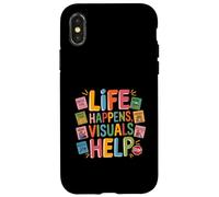 Life Happens Visuals Aide à l'éducation spéciale Travail Snack Time Coque pour iPhone X/XS