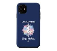 Life Happens Yoga et méditation contribuent au Bien-être | Lotus Pose 4 Coque pour iPhone 11