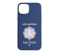 Life Happens Yoga et méditation contribuent au Bien-être | Lotus Pose 4 Coque pour iPhone 15 Plus
