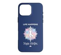 Life Happens Yoga et méditation contribuent au Bien-être | Lotus Pose 4 Coque pour iPhone 16 Pro Max