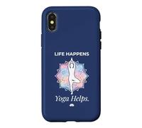 Life Happens Yoga et méditation contribuent au Bien-être | Lotus Pose 4 Coque pour iPhone X/XS