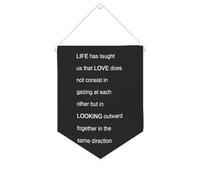 Life Has Taught Us That Love Does Not Consist in Canvas Banner Inspiration Wall Hanging Fanion Banner Wall Home Decoration Art for Living Bedroom Office Holiday Gifts 25,4 x 30,5 cm
