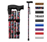 Life Healthcare Walking Stick for Women, for Elderly Or Disabled, Folding Adjustable Height, Right Or Left Handed, Non-Slip Rubber Tip, Wrist Strap, Lightweight