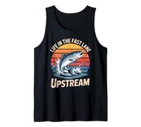 Life in the fast lane upstream Retro Fisherman Mens Saumon Débardeur